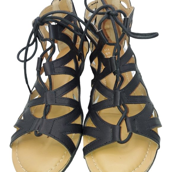 Esprit Black Platform Gladiator Sandal Women's Size 8 - Picture 2 of 7